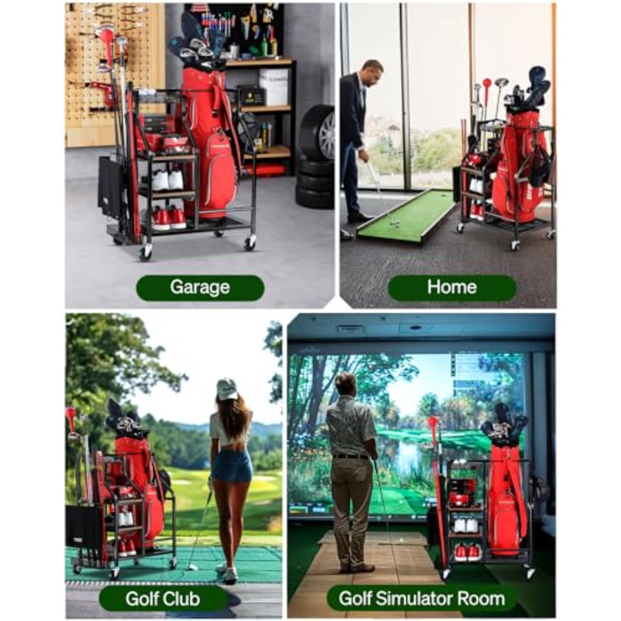 Golf Bags Storage Garage Organ - Golf Equipment Garage Organizer ulasan dan harga