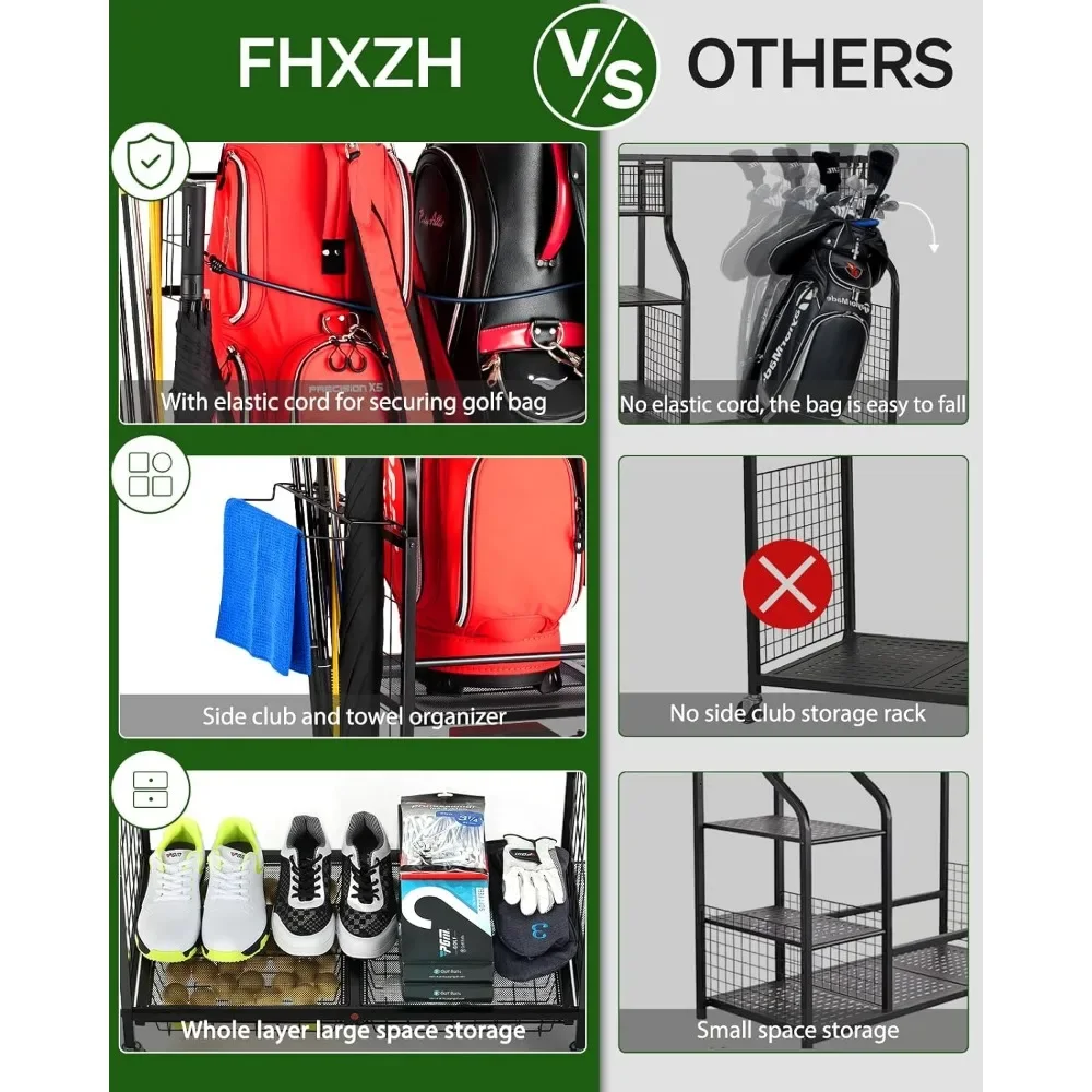 -Bag Storage Garage Organizer- - Golf Equipment Garage Organizer ulasan dan harga