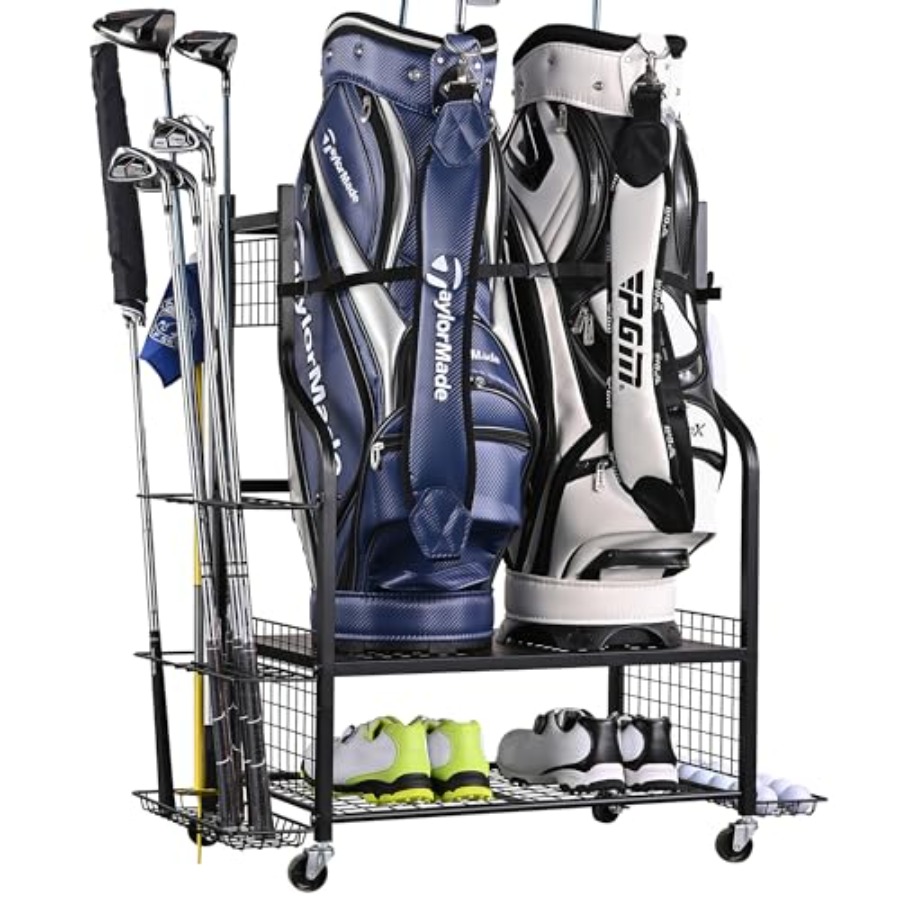 Golf Bag Storage Garage Organi - Golf Equipment Garage Organizer ulasan dan harga