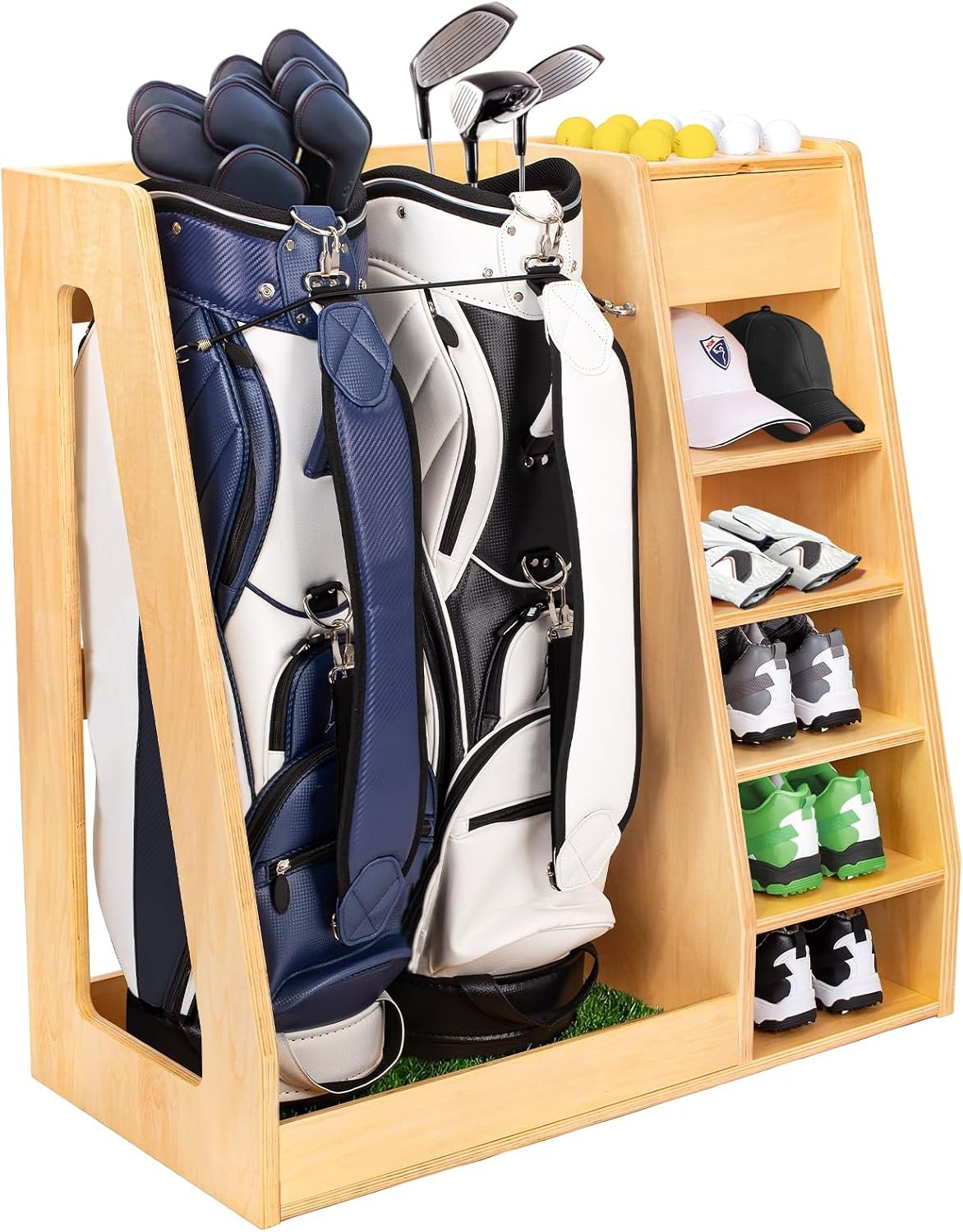 Premium Birch Plywood Golf Bag - Golf Equipment Garage Organizer ulasan dan harga