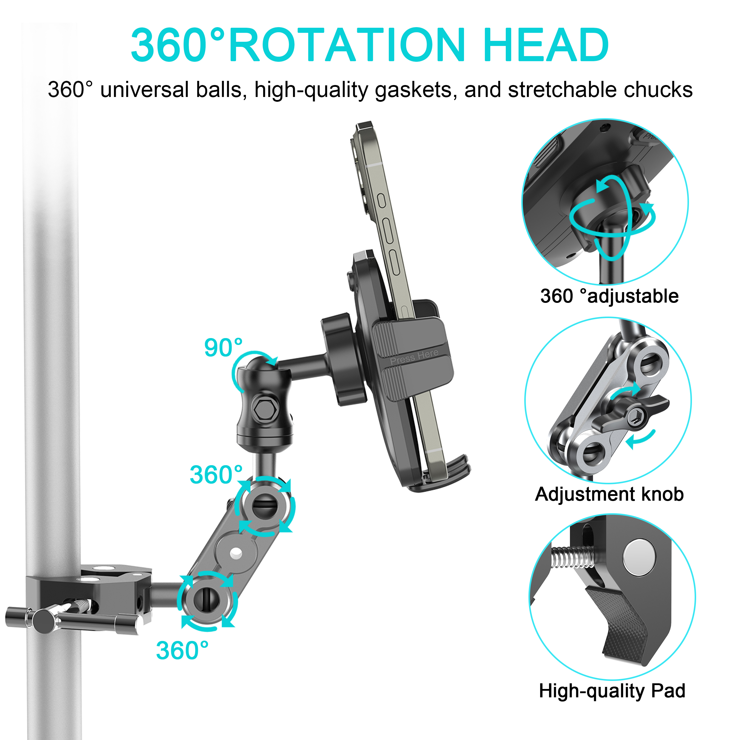 Phone Holder with Super Clamp  - Golf Scorecard Holder ulasan dan harga