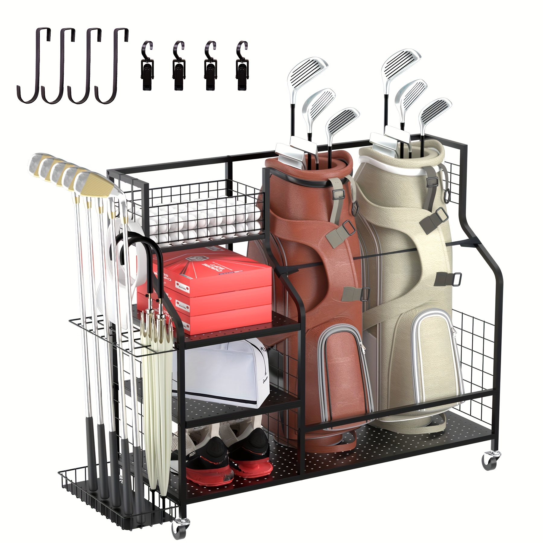 Golf Storage Rack Golf Bag Org - Golf Equipment Garage Organizer ulasan dan harga