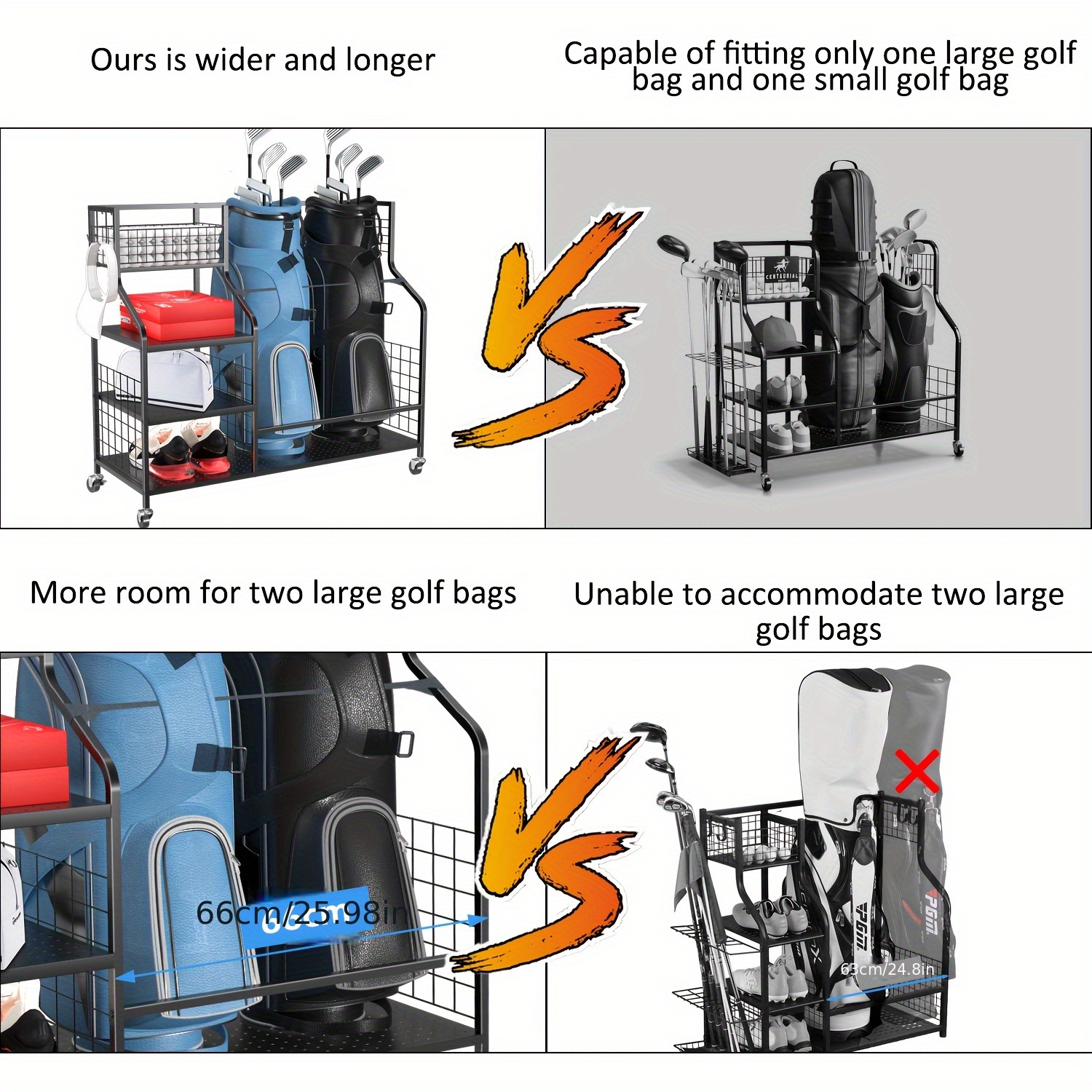 Golf Storage Rack Golf Bag Org - Golf Equipment Garage Organizer ulasan dan harga