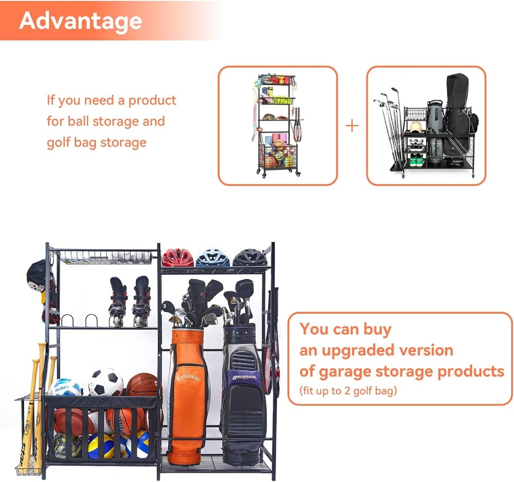 Sports Equipment Organizer, Go - Golf Equipment Garage Organizer ulasan dan harga