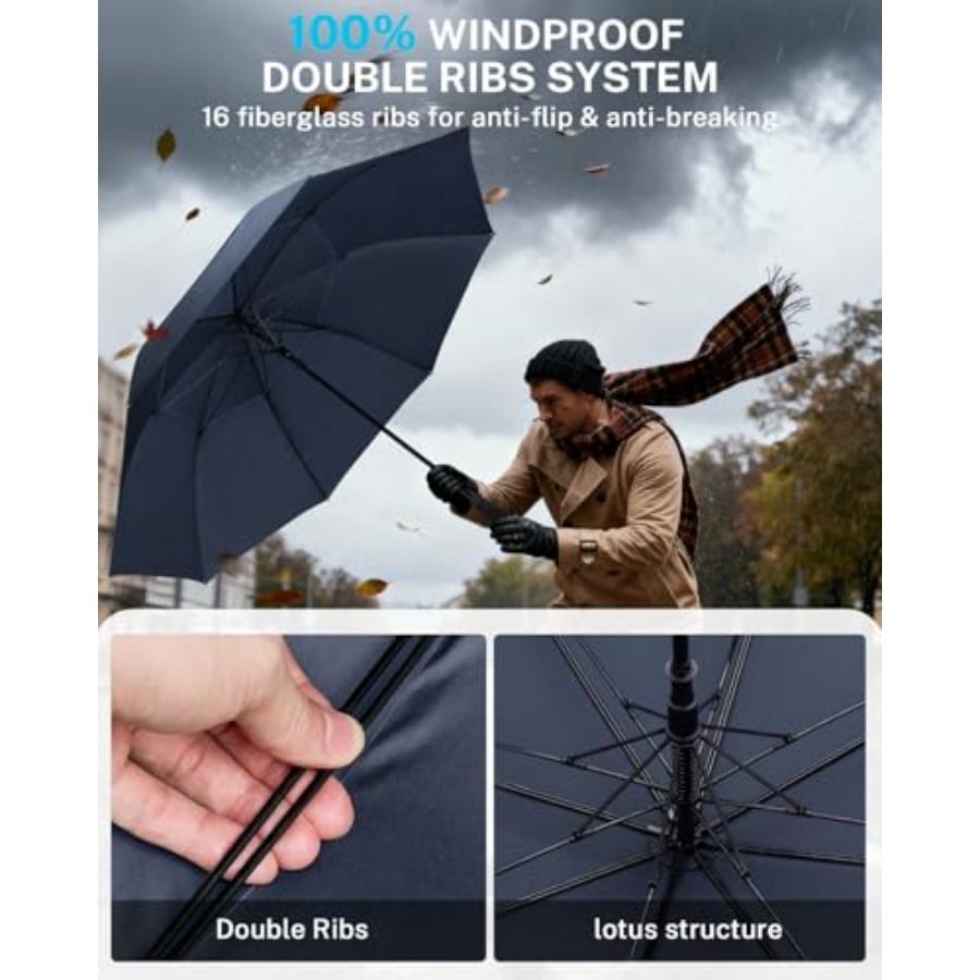 Windproof Double-ribs Golf Umb - Golf Umbrella Large ulasan dan harga